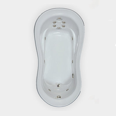 W7441 White 74"" L x 41"" W Drop In Whirlpool Acrylic Bathtub -  WaterTech