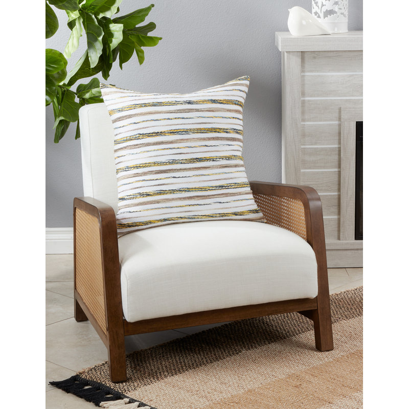 Laurentia Collection Striped Cotton Throw Pillow, Down