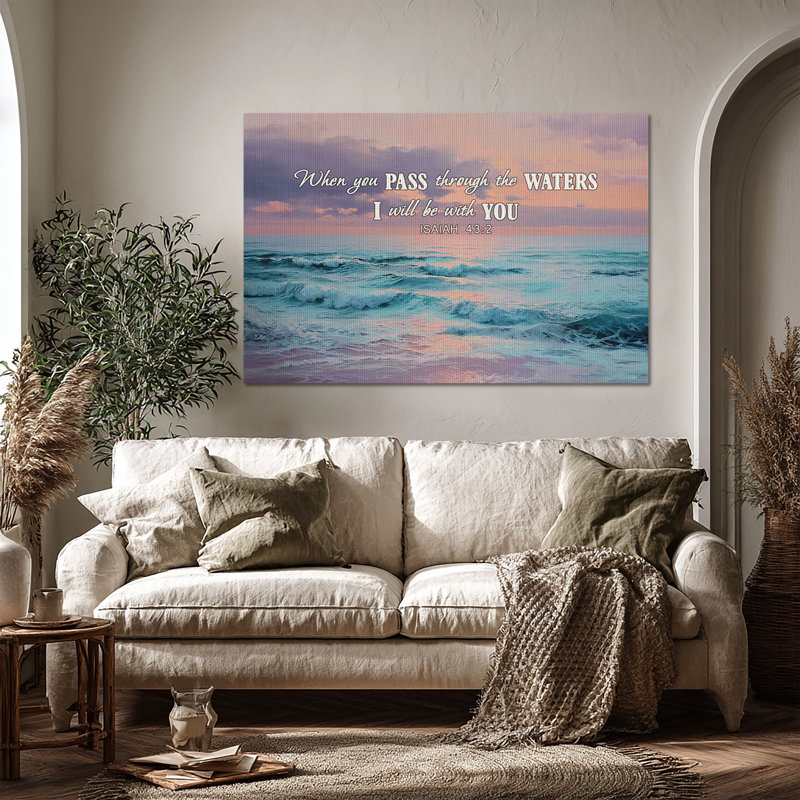 Art mural en toile de grande taille Ocean Light - Décoration de salon, de chambre à coucher ou de bureau, L 48 po x H 32 po