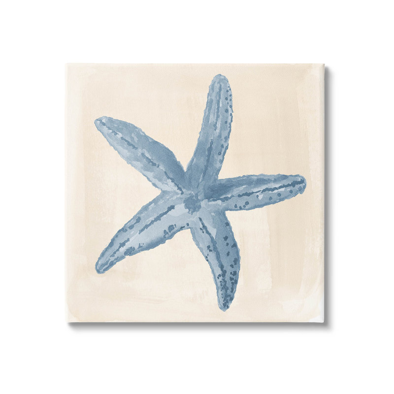 «Blue Starfish Nautical Summer» par Lucille Price, H 17 po x l 17 po x P 1,5 po
