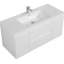 Meuble-lavabo mural de 48 po avec lavabo, meuble-lavabo mural moderne avec lavabo en résine et tiroirs à fermeture en douceur, blanc brillant 24V11-48GW