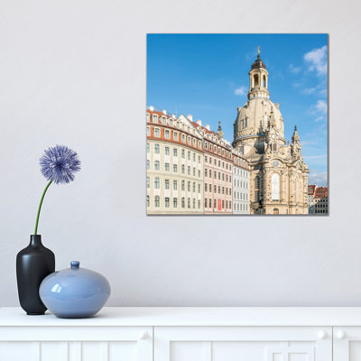 Frauenkirche At The Neumarkt In Dresden by Jan Becke - Wrapped Canvas Print