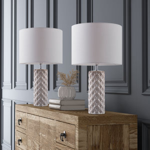 Frisby 22" Ceramic White Table Lamp Set