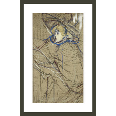 «Profile of Woman: Jane Avril» par Henri de Toulouse-Lautrec - Impression giclée sur cadre