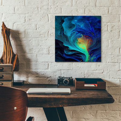 Art mural en verre épique «Magestic Storm» par Ann Klee, 12 po x 12 po