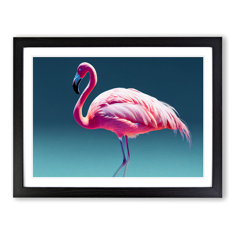Stimulating Flamingo - Framed Print, Black, 46cm H x 64cm W x 2cm D