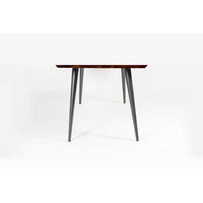 Solid Wood Top Metal Base Dining Table