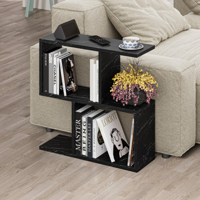 Barbara Side Table Modern 2-Tier Design with Storage Compartments
