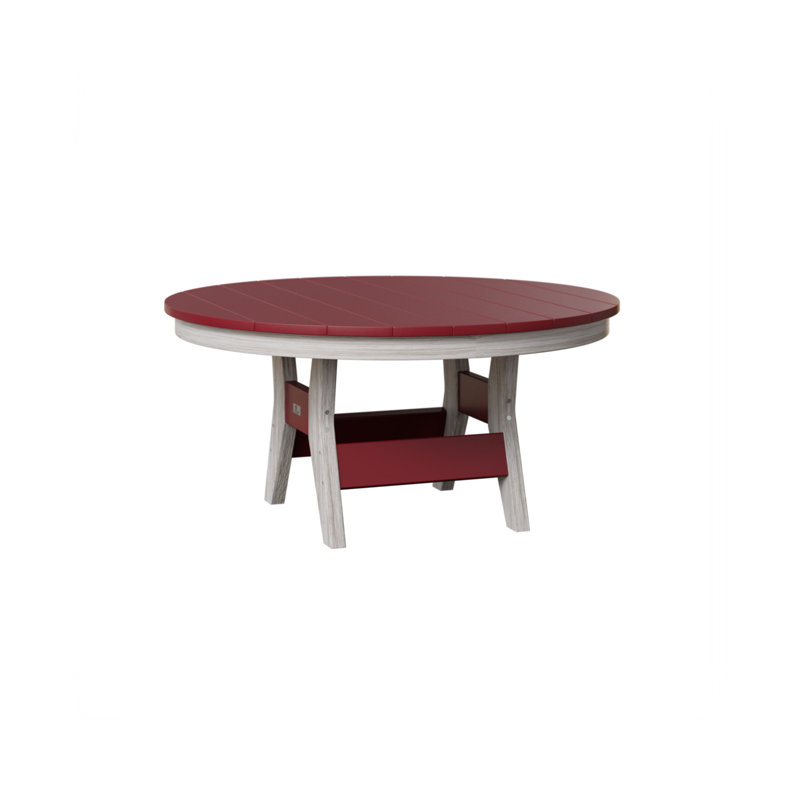 Harbor Outdoor Round Coffee Table, Scarlet Red, Seashell
