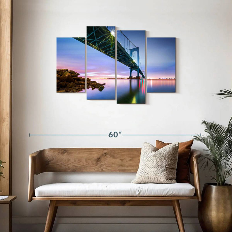 Lilie Whitestone Bridge At Dusk, 27" H x 43" W