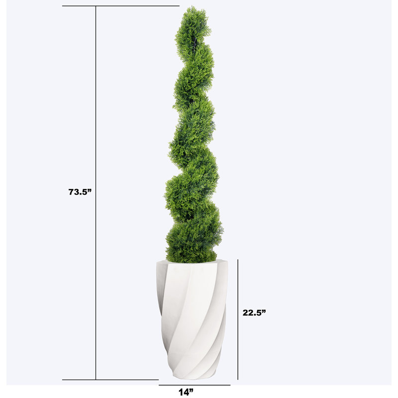 Herrington 73'' Faux Topiary in Fiberstone Planter