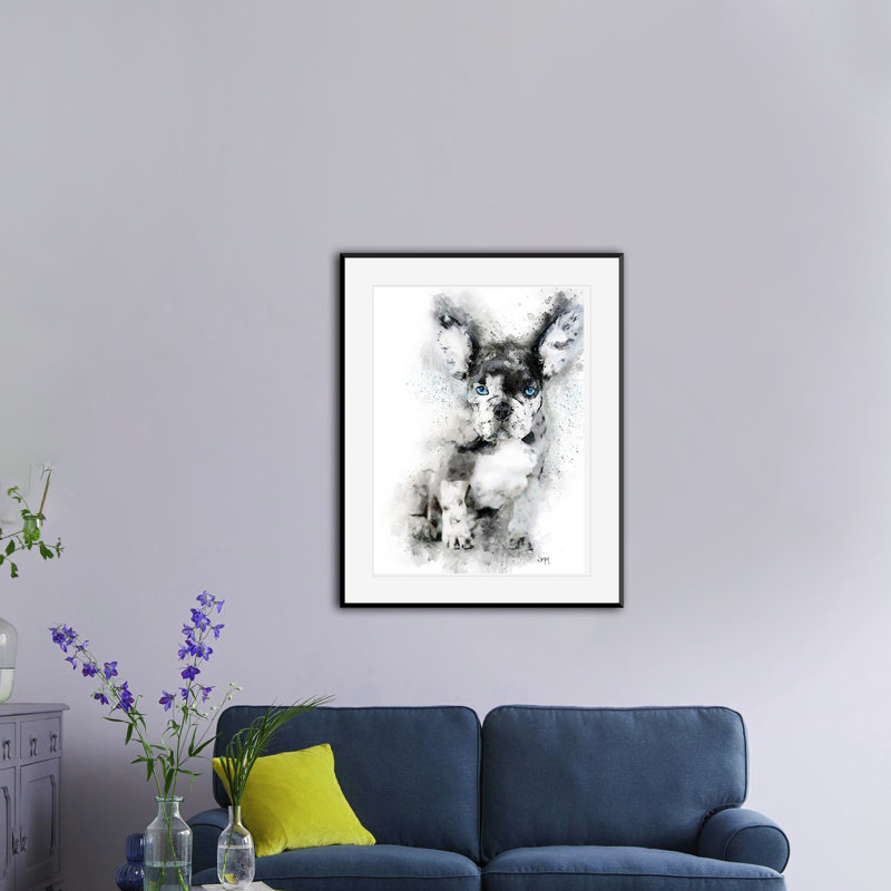 Grey French Bulldog - Single Picture Frame Print