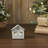Festive Finds Tealight Holder Metal Village House G Antique Grey 3.25x2.75x2