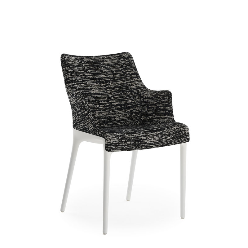 Eleganza Upholstered Dining Chair, Black, White