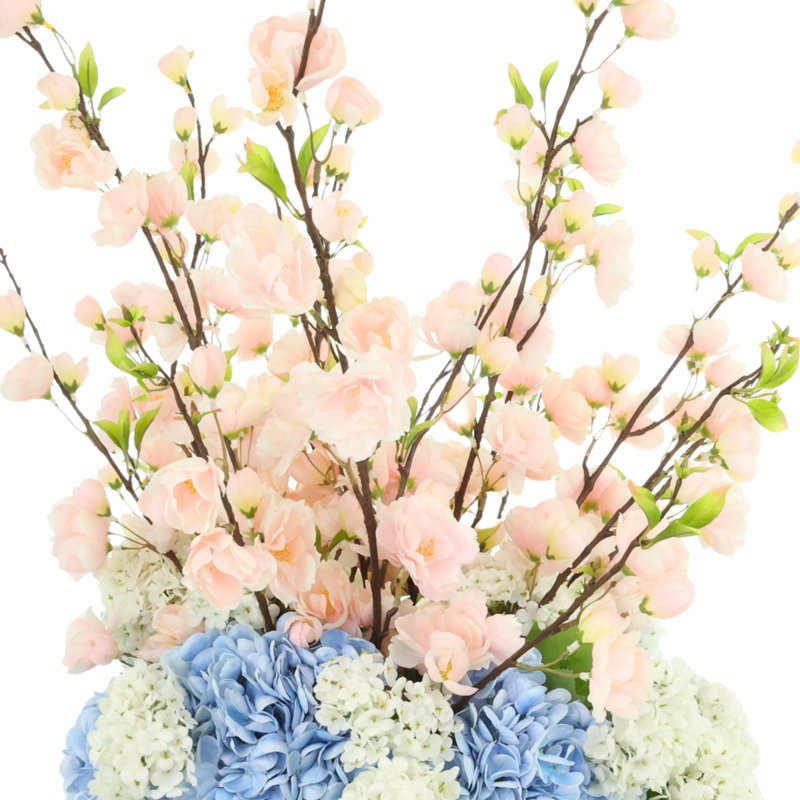 Arrangement de cerisiers en fleurs et d'hortensias Real Touch