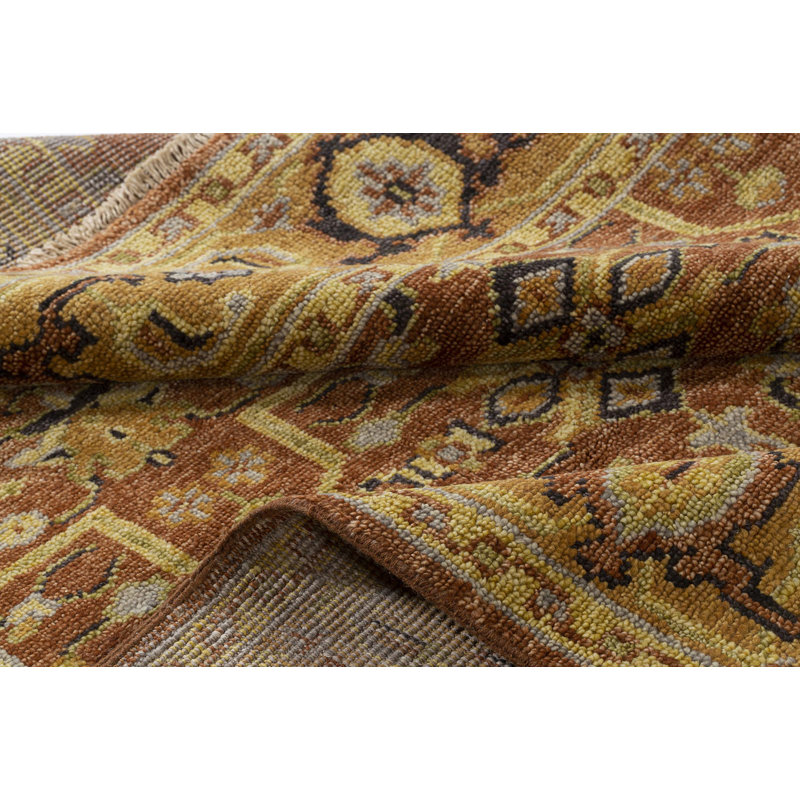 Rock My Classics Wool Oriental Area Rug in Brown/Gold, Rectangle 10' x 14'