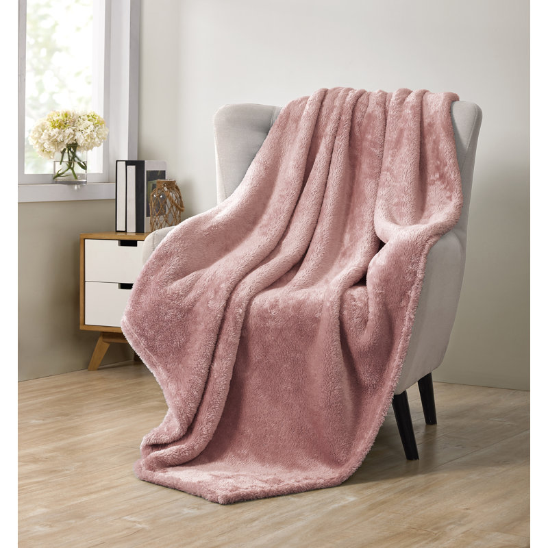 Blush Ultra-Plush Antimicrobial Polyester Throw Blanket