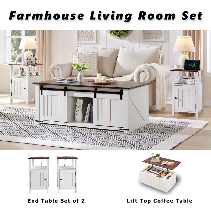 Vianor  48” Lift Top Coffee Table with Storage, White
