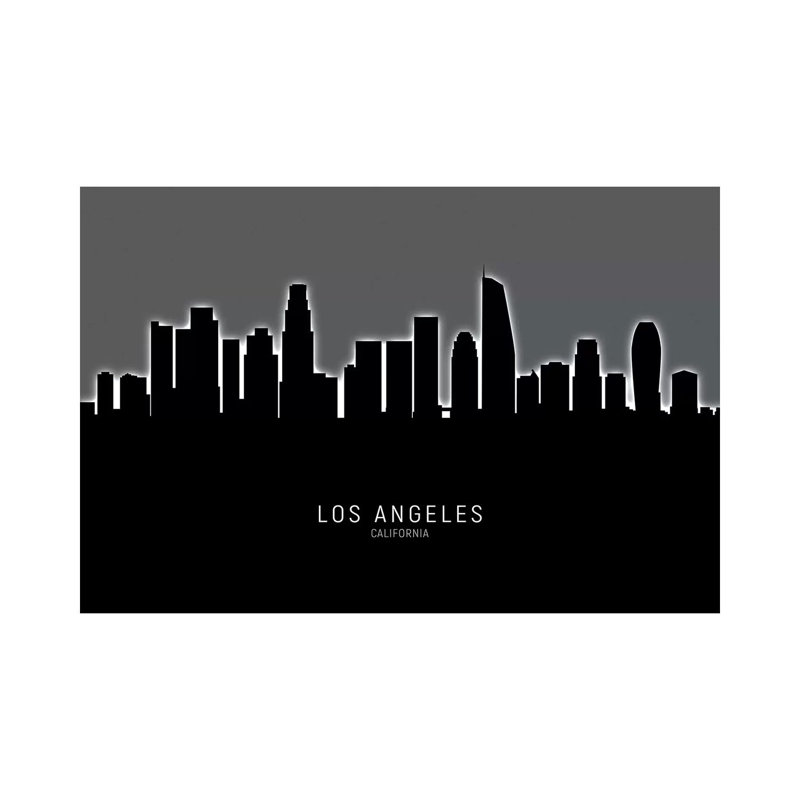 Los Angeles California Skyline by Michael Tompsett - Wrapped Canvas Print, 20.32 cm H x 30.48 cm W