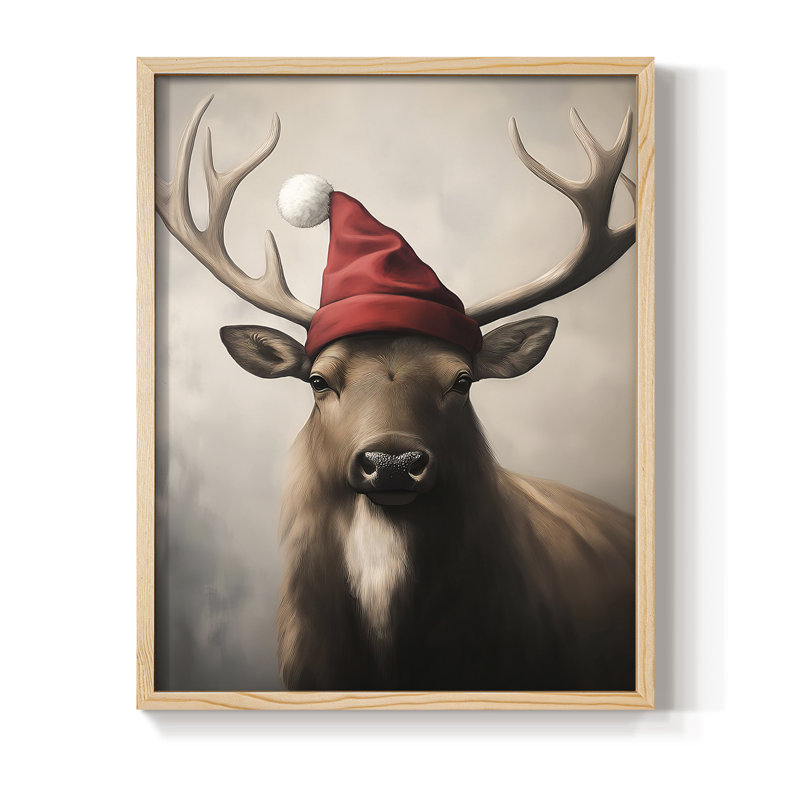 «Christmas Holiday Art», série 2-XCVI, reproduction encadrée - bois massif, H 30 po x l 24 po, Naturel