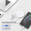 Chargeur sans fil 15 W, charge USB C 20 W, charge rapide de 3 po, œillet encastré, 2 prises CA, couvercle de trou de bureau encastré pour câbles, blanc