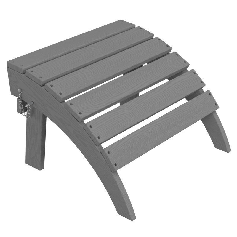 Repose-pieds pliable en plastique PEHD Adirondack, Gris