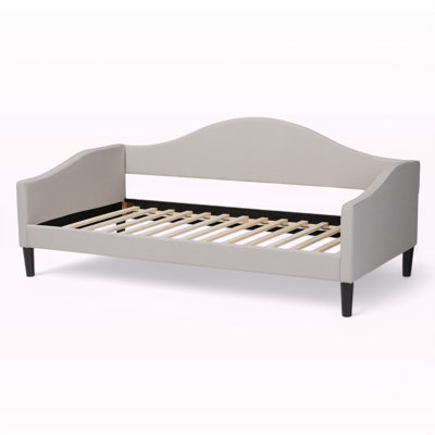 Montgomery Modern And Contemporary Beige Fabric Upholstered And Dark Brown Finished Wood Twin Size Daybed
