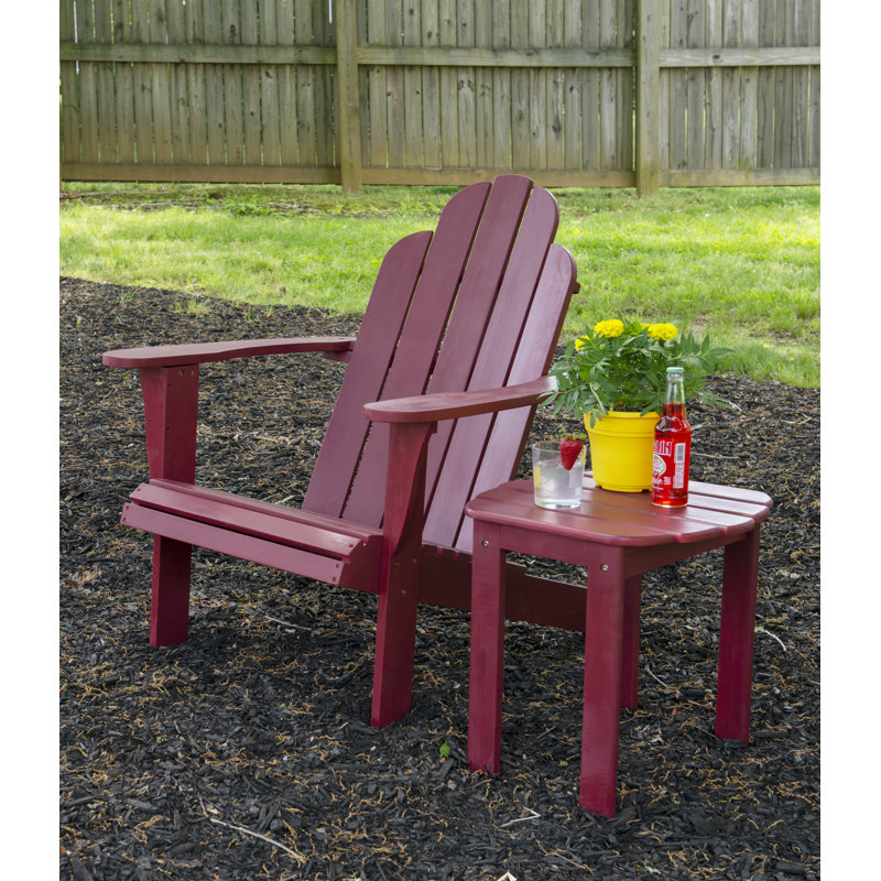 Langport Solid Wood Adirondack Chair, Red