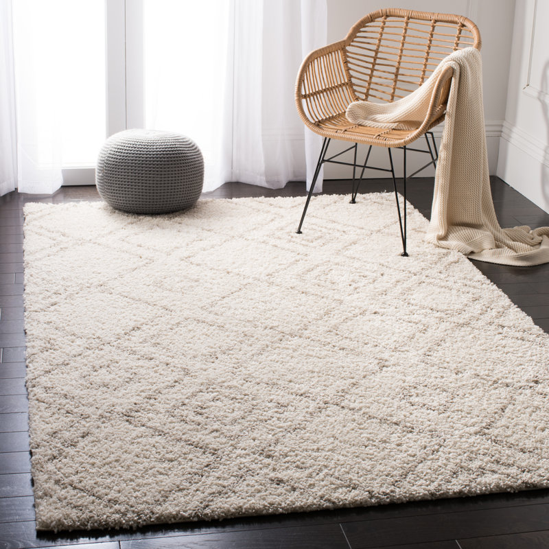 Develin Performance Geometric Rug, Rectangle 5'1" x 7'6", Ivory/Beige
