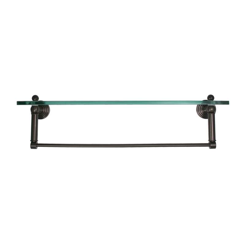 Étagère murale avec barre à serviettes Beresford, l 22 po x H 5 po, Noir mat