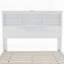 Queen Size Vintage Platform Bed,With Storage Headboard and Charging Station, White