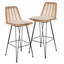 Tabouret d'extérieur en osier avec coussin Chateau-71413581