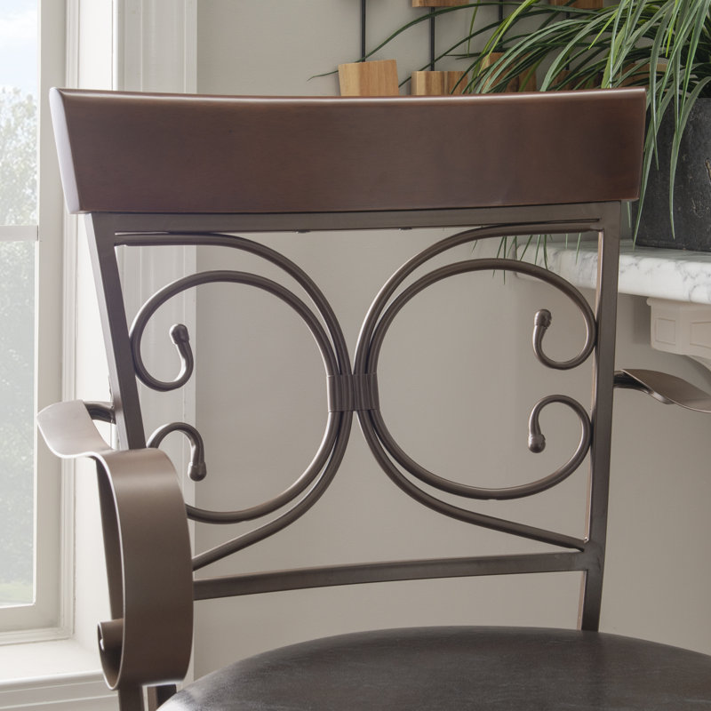 Lowry Swivel Bar Stool, Dark Brown, Bar Stool (30.5” Seat Height)