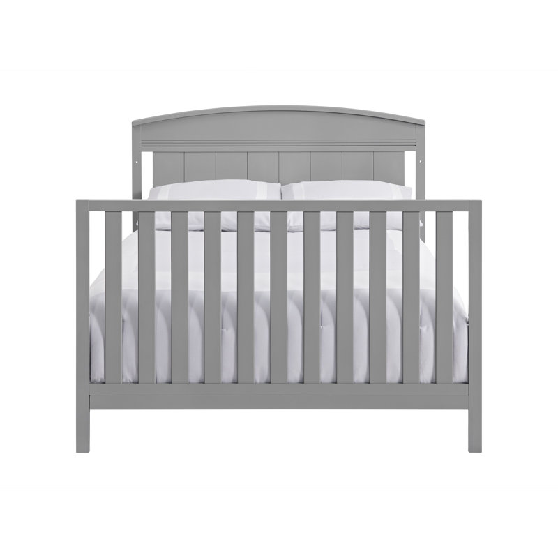 Dove Gray Solid Wood 4-in-1 Convertible Crib with Changer
