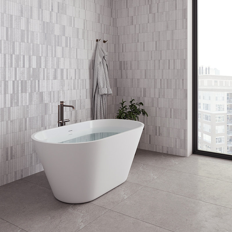 Baignoire autoportante 54 "avec drain interne Streamline, Bronze huilé mat