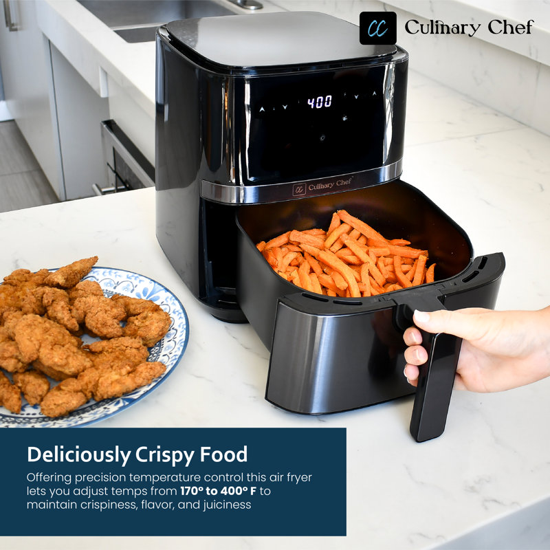 Culinary Chef 5.8-Quart Stainless Steel Digital Air Fryer