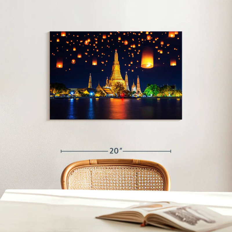 Lanternes de temple Kavia Wat Arun, H 16 po x l 24 po