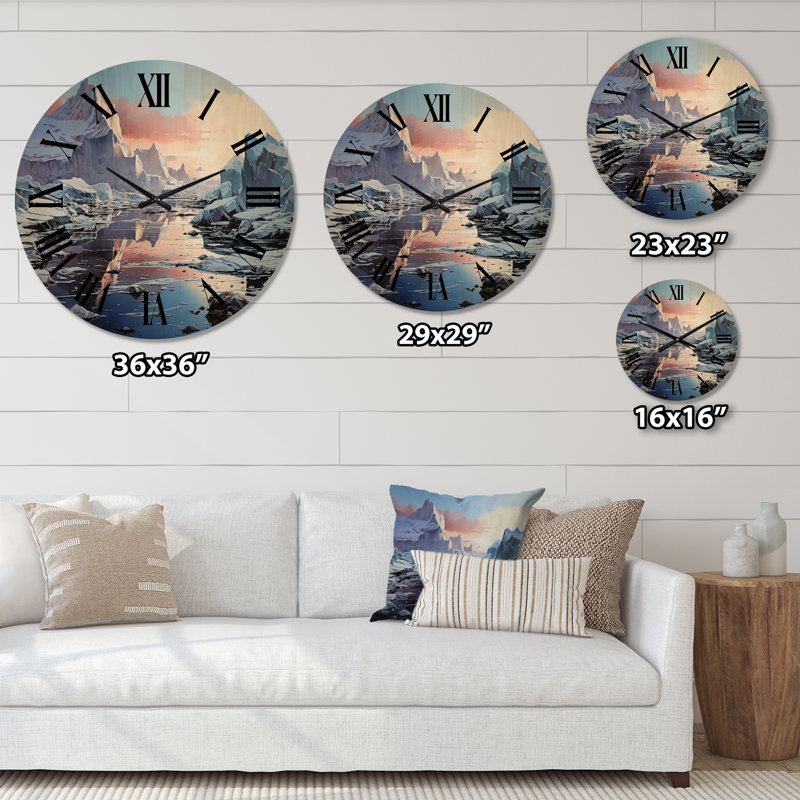 Horloge murale en bois massif Smithmill, Moyenne