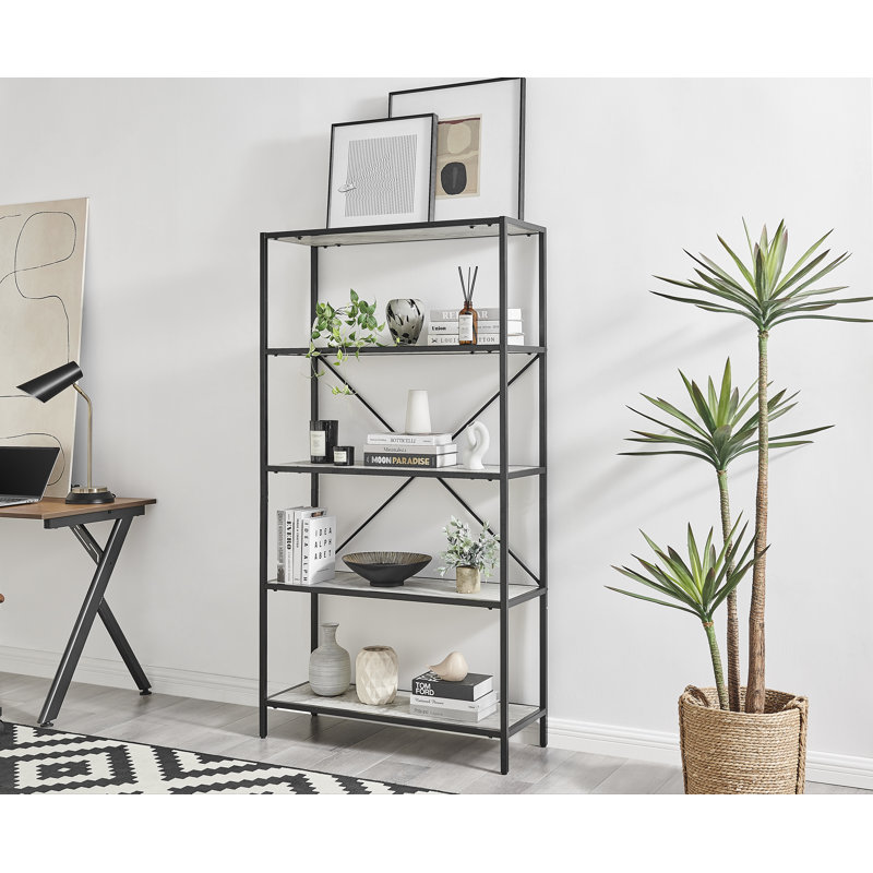 Alton Industrial Style 5 Shelf Box Shelving Unit - Melamine Scratch Resistant, White