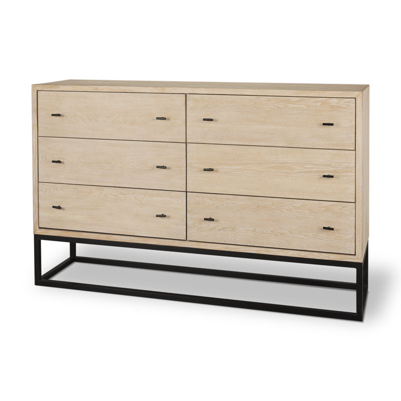 Commode double 6 tiroirs l 61,2 po Emani
