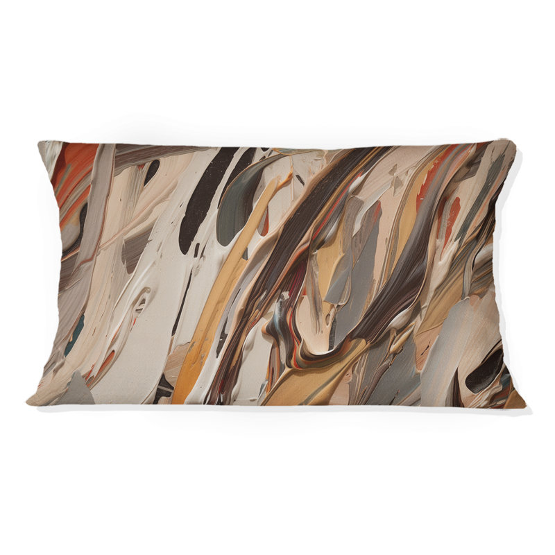 Terracotta Bliss Texture Abstract VI - Coussin décoratif avec peinture abstraite