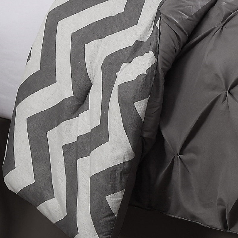 Polyester Comforter, King Comforter + 6 Additional Pieces, Gray