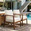 Fauteuils club d'extérieur, structure en bois d'acacia avec dossier en corde, coussins hydrofuges-129595090