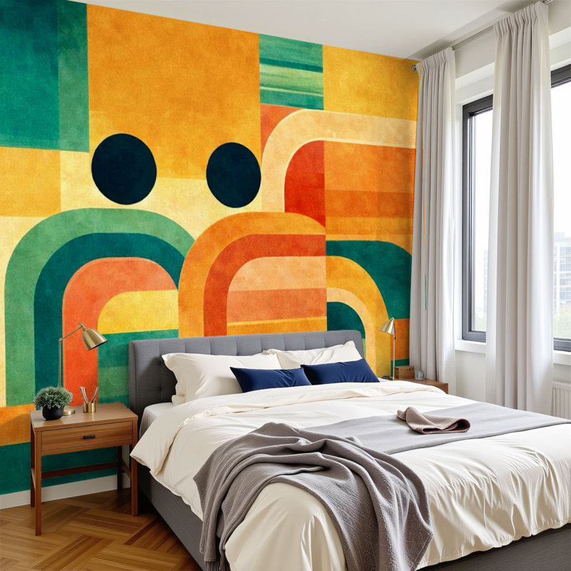Papier peint adhésif auto-adhésif moderne l 96 po x H 69 po Peel and Stick pour chambre à coucher, L 96 po x l 69 po