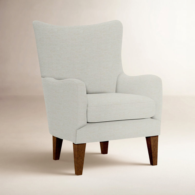 Fauteuil club Estado, Crypton® blanc neige, Noyer foncé