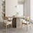 39.4 Inch Round Dining Table for 2-4 People, Gray Dining Room Table with Sturdy Pedestal Base, Industrial Circle Kitchen Table for Dining Room, Kitchen-2140061879