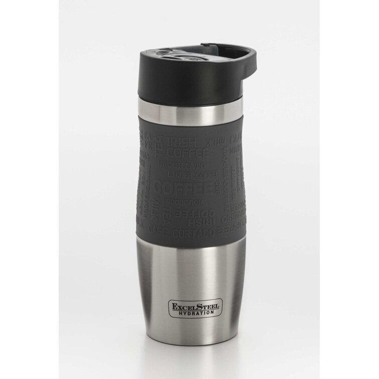 ExcelSteel 14 oz. Grey Double Walled Stainless Steel Coffee