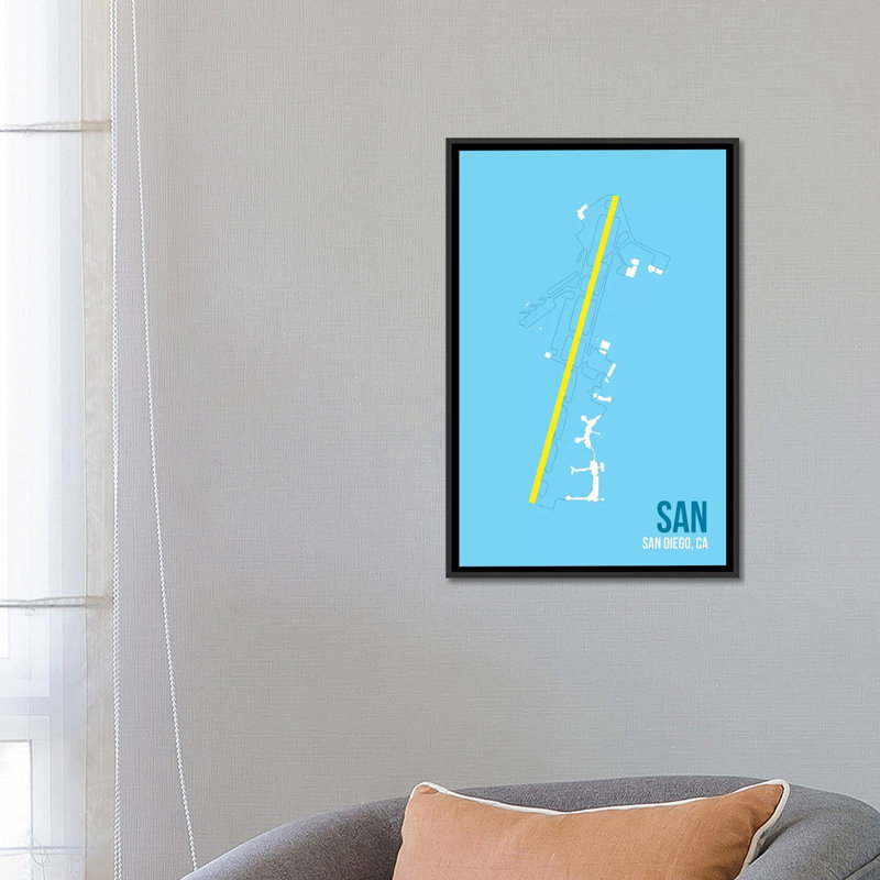 San Diego by 08 Left - Print, 26" H x 18" W x 1.5" D, Black Framed Canvas, No Mat