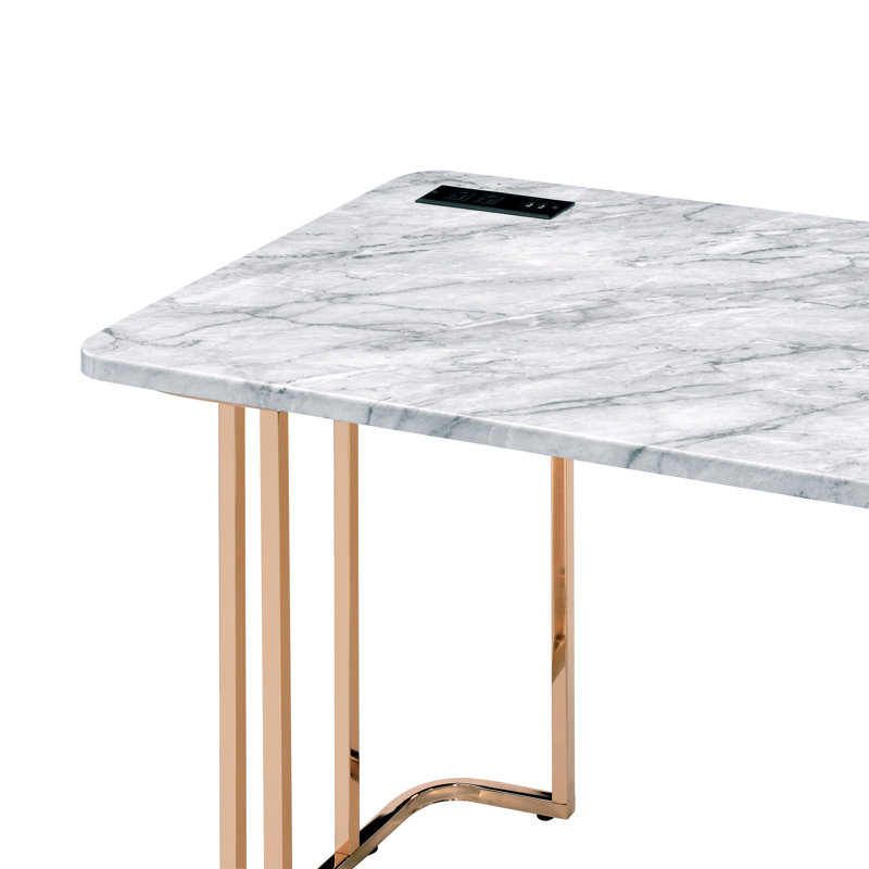 Bureau Anya avec prises intégrées, Blanc