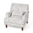 Upholstered Rococo Light Gray Nailhead Trim Accent Chair with Throw Pillow and Solid Wood Legs-119346041